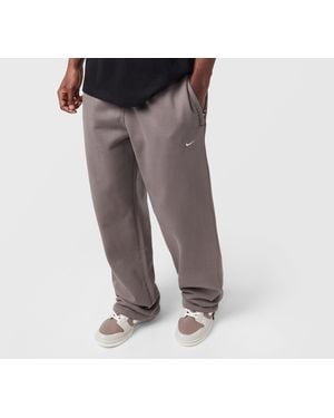 Nike Solo Swoosh Open Hem Fleece Trousers - Black