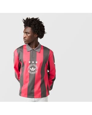 adidas Originals Graphic Long Sleeve Polo - Red