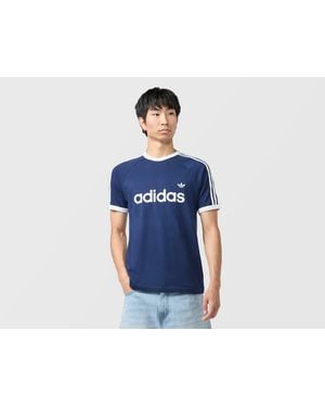 adidas Adicolor 3-Stripe Ringer T-Shirt - Blue