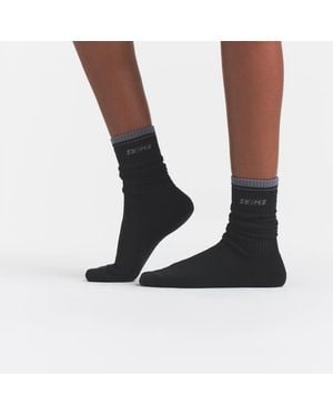 Skims Ribbed Crew Logo Socks - Black