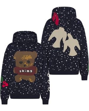 Skims Cotton Fleece Oversized Hoodie - Blue