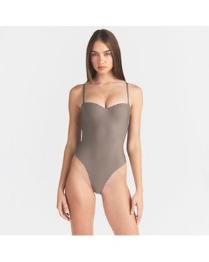 Skims Underwire Thong Bodysuit - Gray