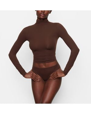 Skims Fits Everybody Turtleneck Top - Brown