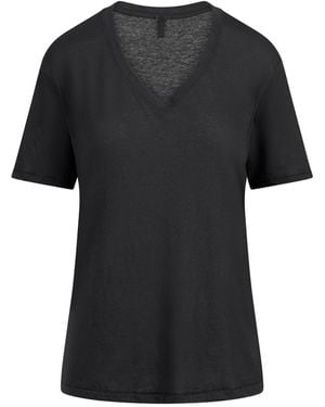 Skims Jersey V-Neck T-Shirt - Black
