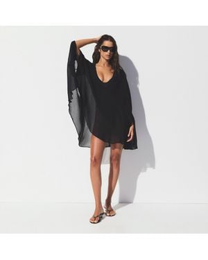 Skims Sheer Mini Kaftan - Black