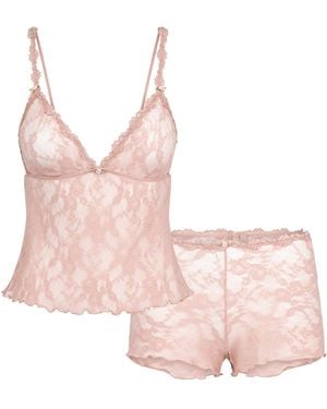 Skims Triangle Cami Top And Short Set - Pink
