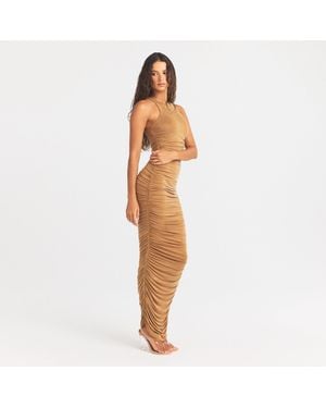 Skims Ruched Long Dress - White