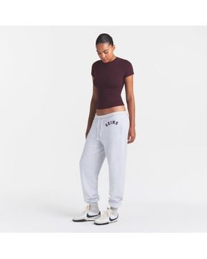 Skims Classic Jogger Pants Light Heather Arched Plaid - Purple