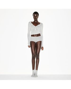Skims Pointelle Lace Boy Short - White