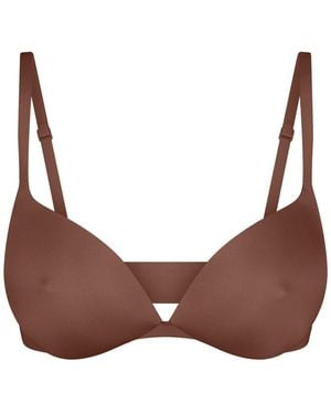 Skims Nipple Wireless Push-Up Bra - Brown