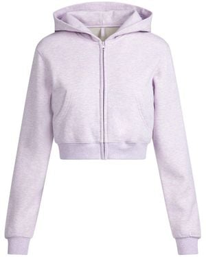 Skims Cropped Zip Up Hoodie - Purple