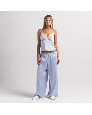 Skims Lace Straight Leg Pants - Blue