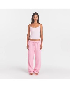 Skims Logo Classic Straight Leg Pants - Pink