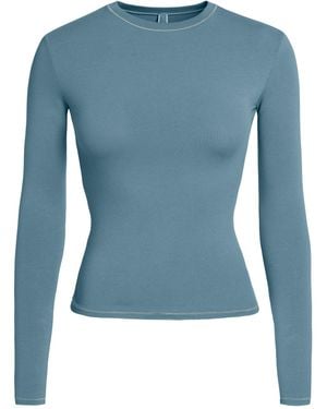 Skims Cotton Jersey Long Sleeve T-shirt - Blue