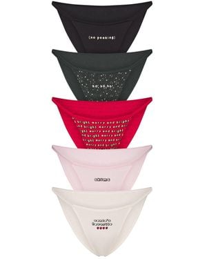 Skims Cotton Jersey String Bikini 5-Pack - Red