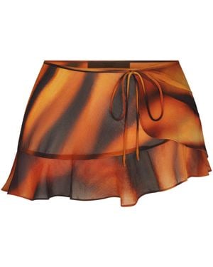 Skims Tie Side Mini Skirt - Brown