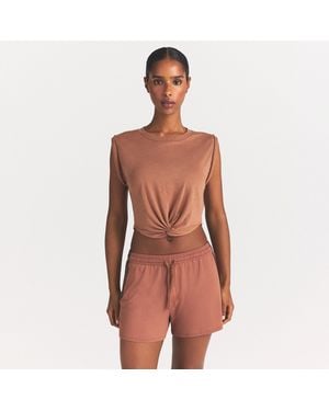 Skims Crop Twist Tank Top - Red
