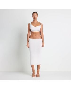 Skims Sheer Modal Draped Bralette - White