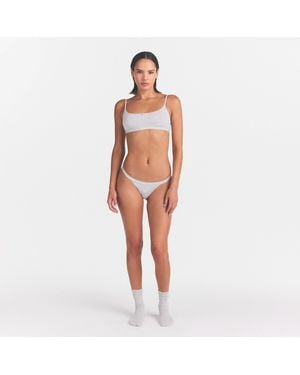 Skims Logo Picot Thong - Multicolor