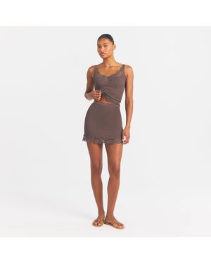 Skims Lace Mini Skirt - Multicolor