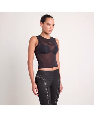 Skims Milky Sheer Tank Top - Black