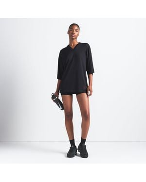 Skims V-Neck Oversized Top - Black