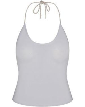 Skims Halter Cami Top And Tie Side Bikini Set - Blue