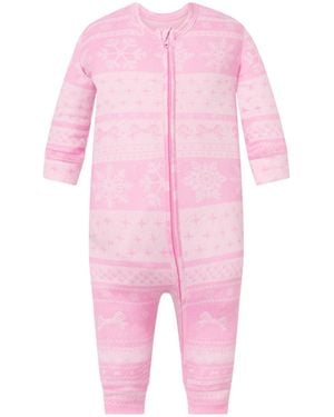 Skims Baby Onesie Bubble Gum Bow Fair Isle - Pink