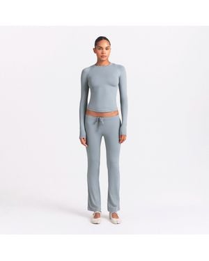 Skims Long Sleeve Crew Neck Top - Blue