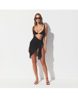 Skims Sheer Open Front Sarong - Black