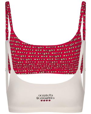 Skims Cotton Jersey Scoop Bralette 2-Pack - Red