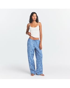 Skims Pajama Straight Leg Pants - Blue