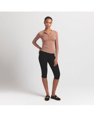 Skims Crewneck Henley - Brown