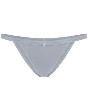 Skims Logo Picot String Bikini - Gray