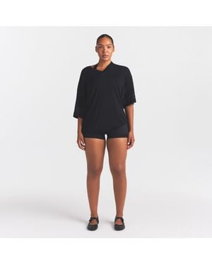 Skims Oversized V-Neck Top - Black