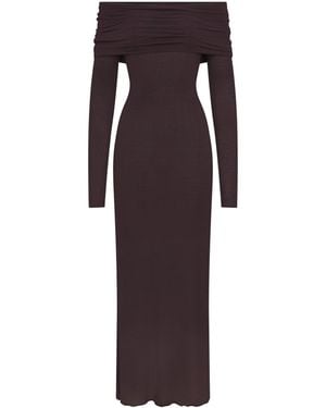Skims Off The Shoulder Long Dress - Purple