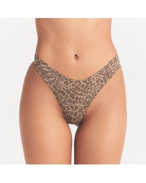 Skims Dipped Front Thong - Brown