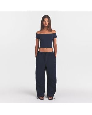 Skims Oversized Low Rise Cargo Pants - Blue