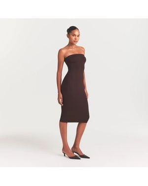 Skims Strapless Midi Dress - Brown