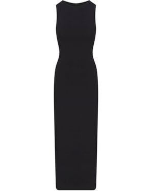 Skims Long Boat Neck Dress - Black
