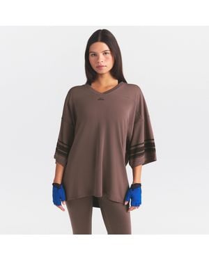 Skims Oversized V-Neck Top - Brown