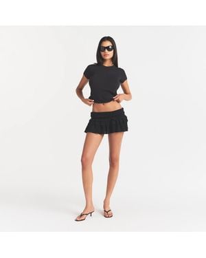 Skims Ruffle Mini Skirt - Black