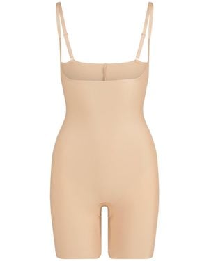 Skims Core Sculpt Open Bust Mid Thigh Bodysuit - White