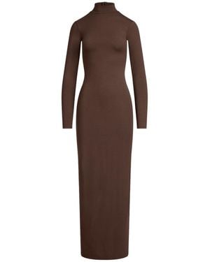 Skims Turtleneck Long Dress - Brown