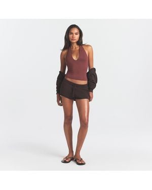Skims Raw Edge Short - Brown