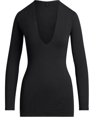 Skims Deep Plunge Mini Dress - Black