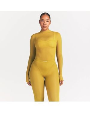 Skims Mock Neck Long Sleeve Top - Yellow