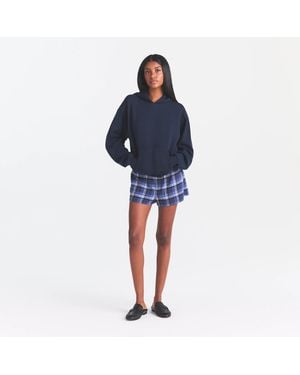 Skims Flannel Sleep Cheeky Boxer - Blue