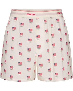 Skims Cotton Poplin Olympic Boxer - Pink