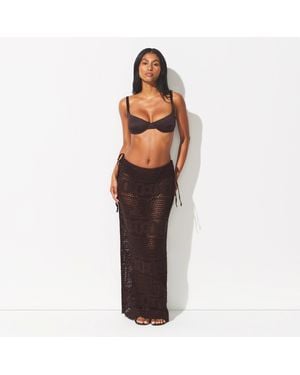 Skims Crochet Long Skirt - Brown